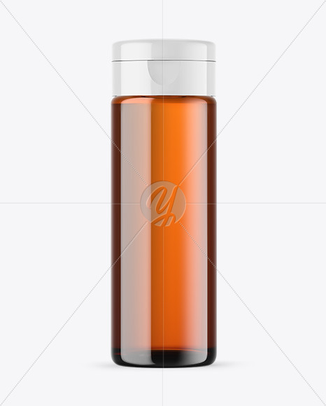 Amber Glass Cosmetic Bottle Mockup