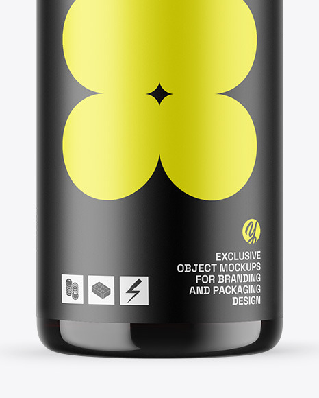 Dark Amber Glass Cosmetic Bottle Mockup