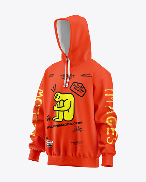 Oversize Hoodie Mockup - Half Side View