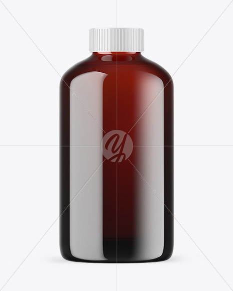 Dark Amber Glass Essential Oil Bottle Mockup