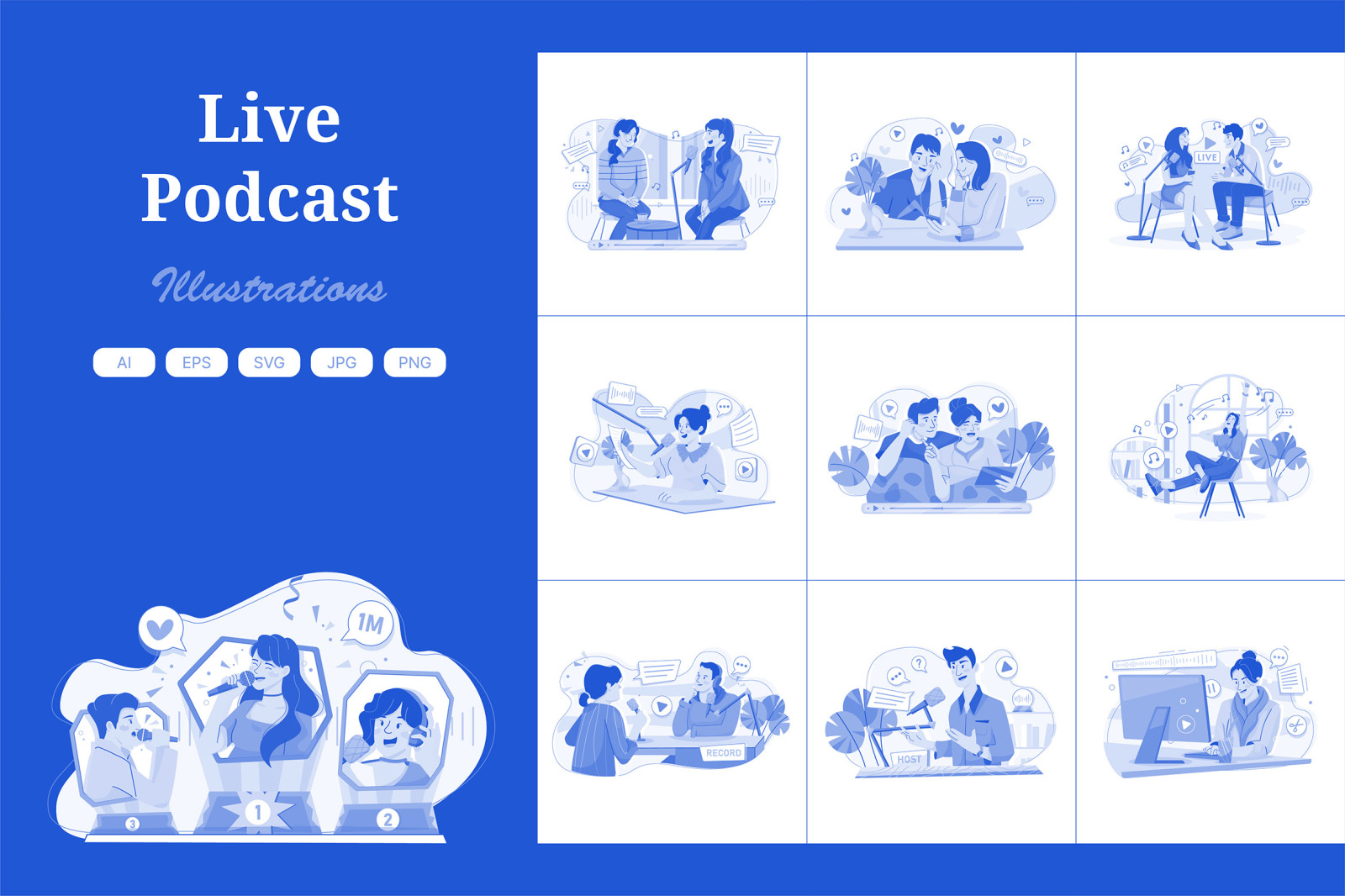 M611_Live Podcast Illustration Pack M611_Live Podcast Illustration Pack