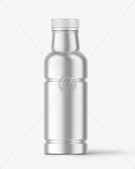 Metallic Bottle with Plastic Screw Cap Mockup