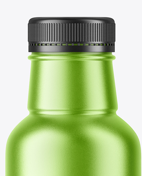 Metallic Bottle with Plastic Screw Cap Mockup