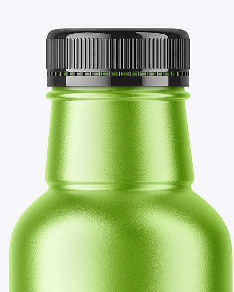 Metallic Bottle with Plastic Screw Cap Mockup