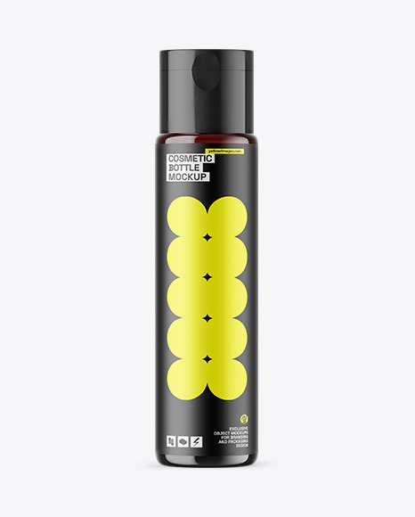 Dark Amber Cosmetic Bottle Mockup - Dark