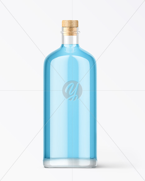 Clear Glass Gin Bottle Mockup