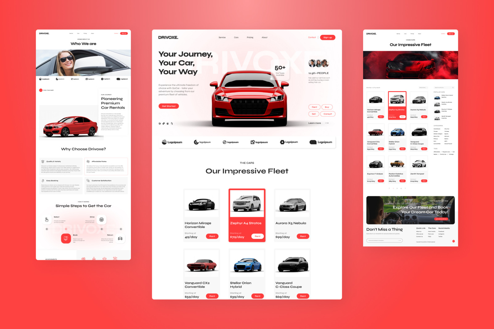 Drivoxe - Car Rental Website