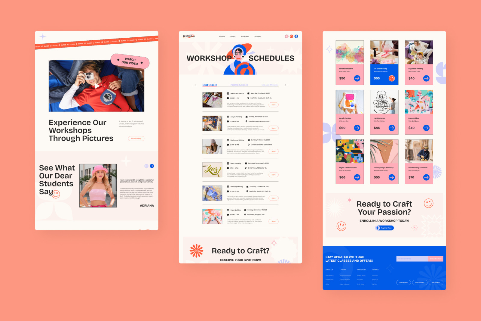 CraftHive - Creative Workshop Website CraftHive - Creative Workshop Website