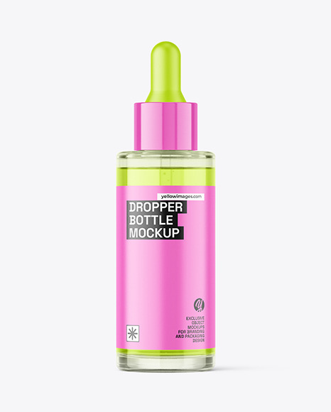 Clear Glass Dropper Bottle Mockup