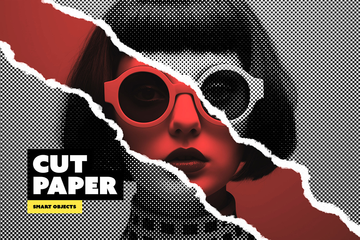 Halftone Cut Paper Photo Effect Halftone Cut Paper Photo Effect