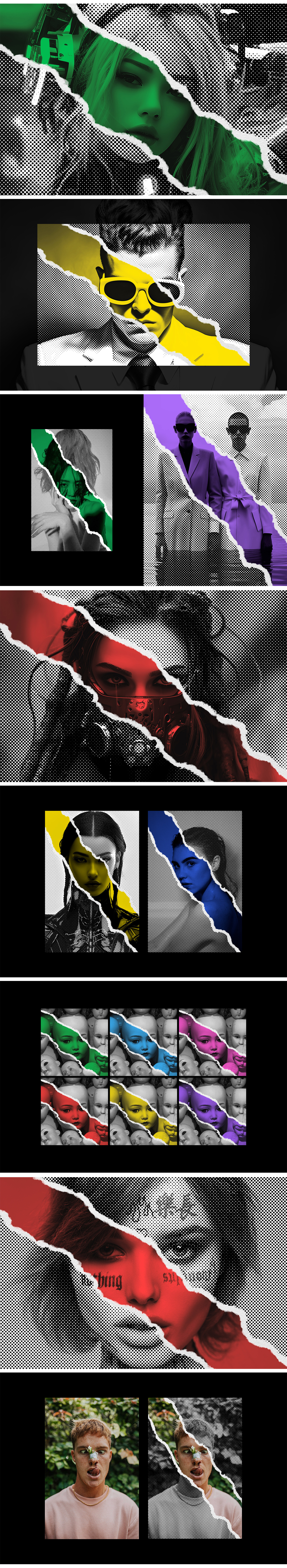 Halftone Cut Paper Photo Effect Halftone Cut Paper Photo Effect