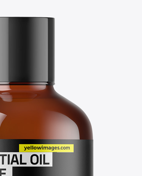 Amber Glass Essential Oil Bottle Mockup