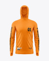 Men’s Long Sleeve T-Shirt with Hood Mockup - Front View