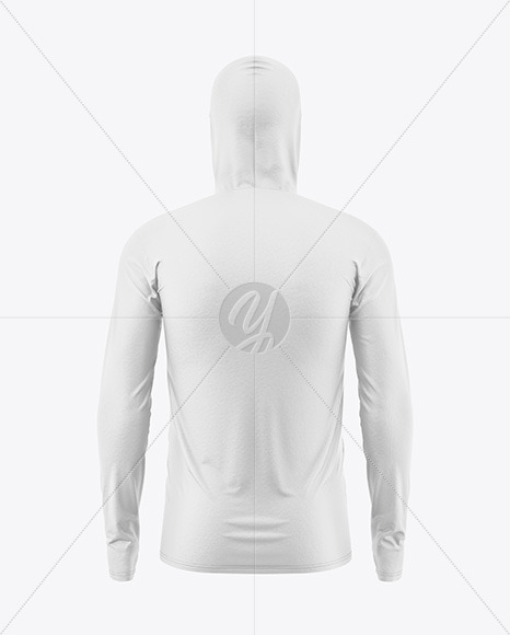 Men’s Long Sleeve T-Shirt with Hood Mockup - Back View