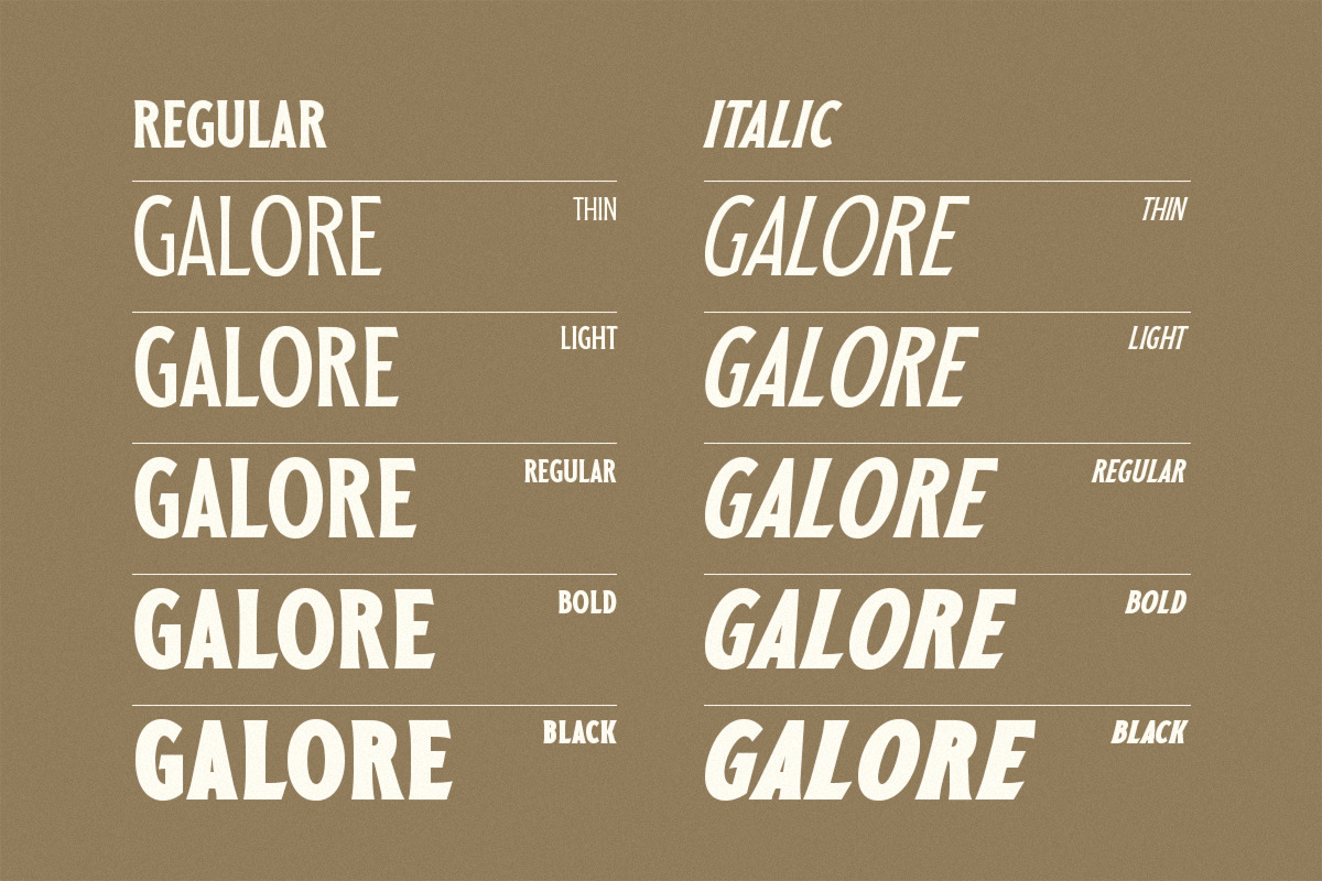 Galore - Stylish Vintage Font Family Galore - Stylish Vintage Font Family
