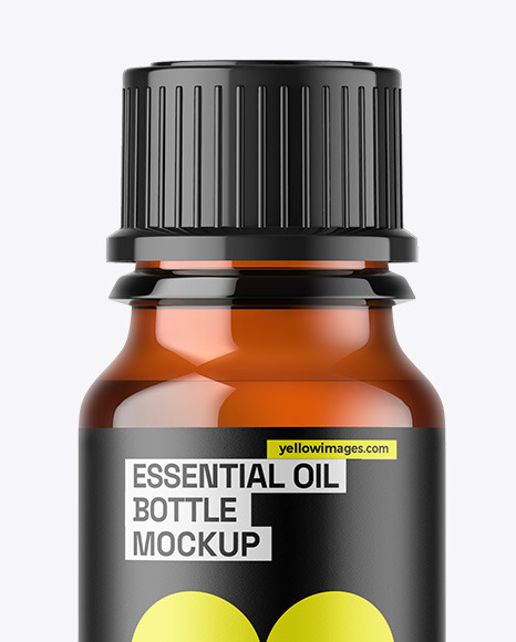 Amber Glass Essential Oil Bottle Mockup