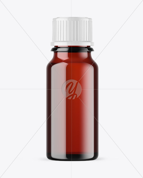 Dark Amber Glass Essential Oil Bottle Mockup