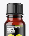 Dark Amber Glass Essential Oil Bottle Mockup