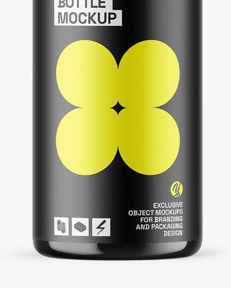 Dark Amber Glass Essential Oil Bottle Mockup