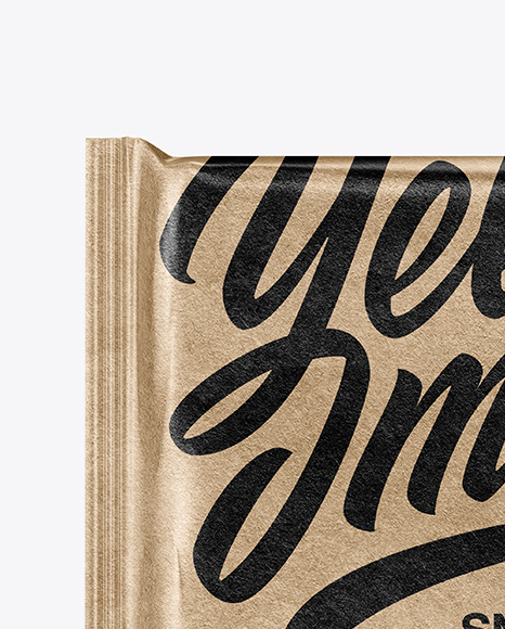 Kraft Paper Snack Bar Mockup - Front View