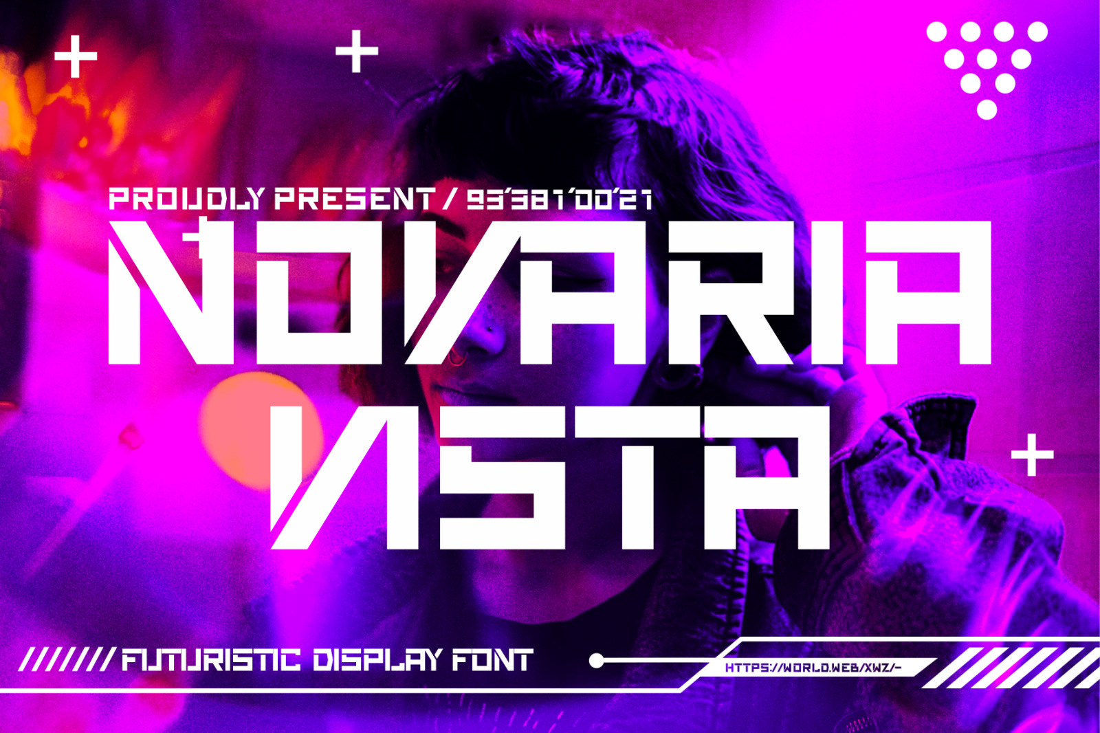 Novaria Vista - Techno Display font Novaria Vista - Techno Display font
