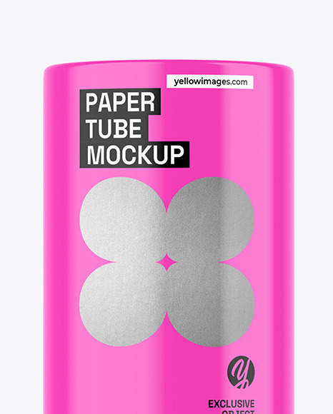 Glossy Paper Tube Mockup