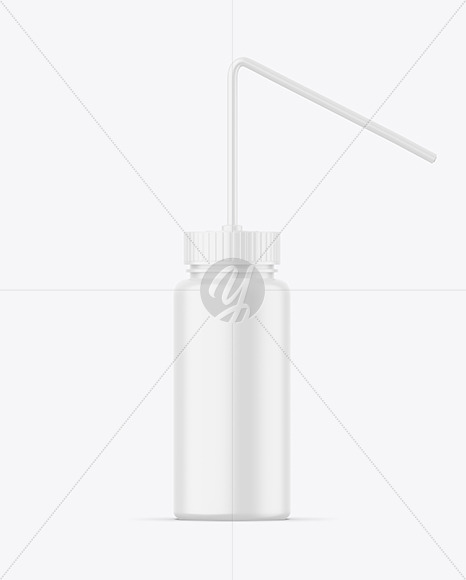 Matte Plastic Bottle with Straw Mockup