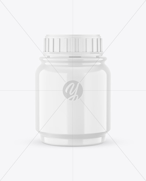 Glossy Plastic Pills Bottle Mockup