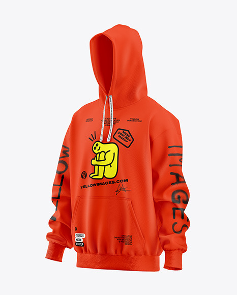 Oversize Hoodie Mockup - Half Side View