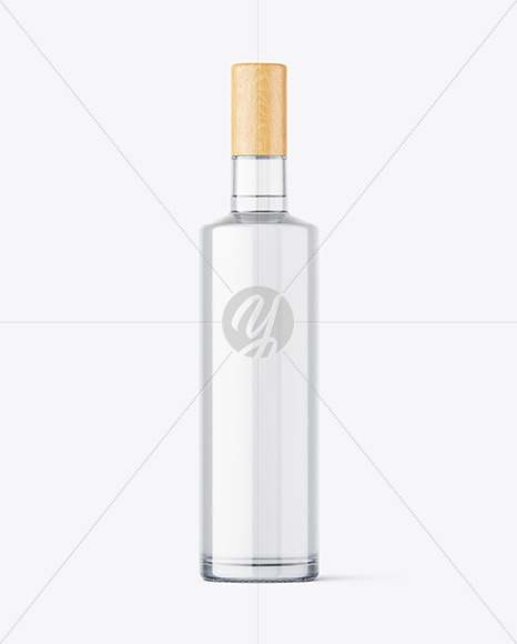 Clear Glass Vodka Bottle Mockup