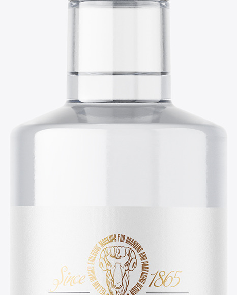 Clear Glass Vodka Bottle Mockup