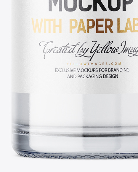 Clear Glass Vodka Bottle Mockup