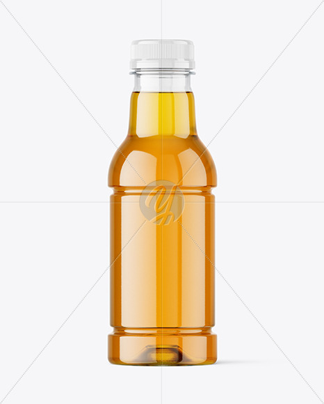 Clear PET Apple Juice Bottle Mockup