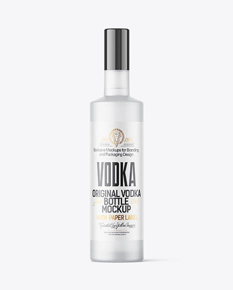 Frosted Glass Vodka Bottle Mockup