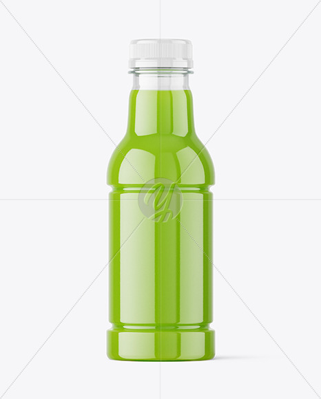 Clear PET Green Juice Bottle Mockup Clear PET Green Juice Bottle Mockup