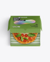 Half Opened Kraft Box With Pizza Mockup