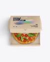 Half Opened Kraft Box With Pizza Mockup