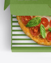 Half Opened Kraft Box With Pizza Mockup