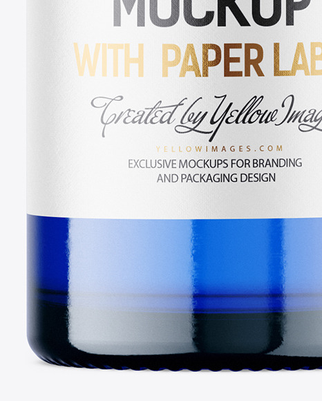 Blue Glass Vodka Bottle Mockup Blue Glass Vodka Bottle Mockup
