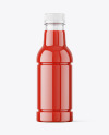 Clear PET Red Juice Bottle Mockup