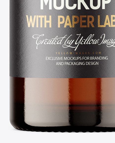 Amber Glass Vodka Bottle Mockup Amber Glass Vodka Bottle Mockup