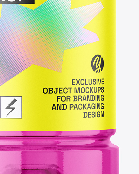 Clear PET Drink Bottle Mockup Clear PET Drink Bottle Mockup