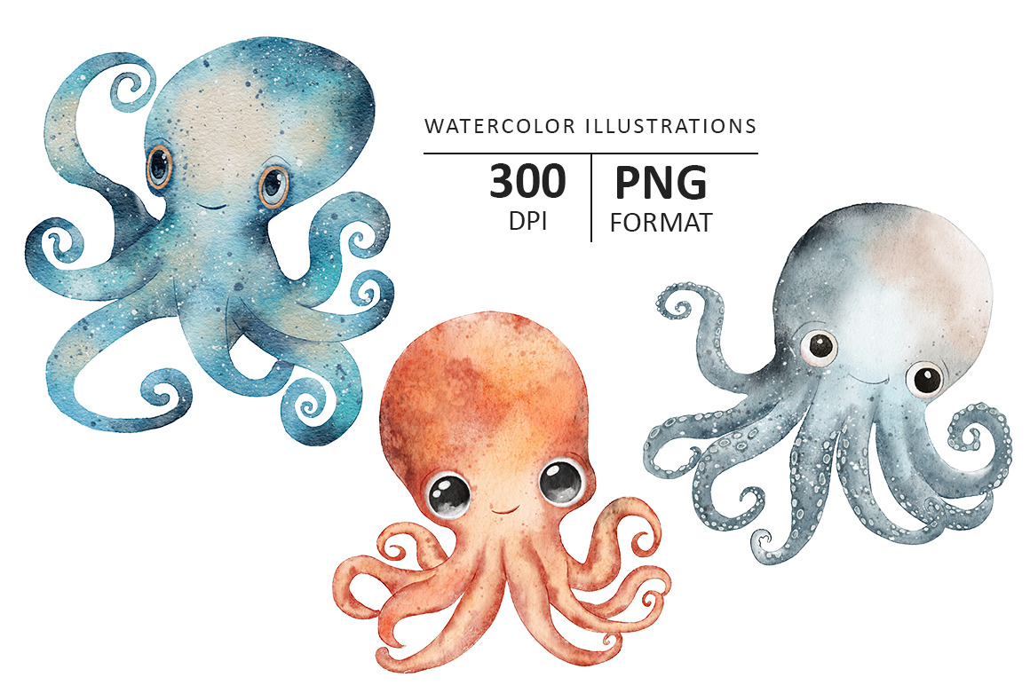 Octopus, killer Whale and crab Octopus, killer Whale and crab