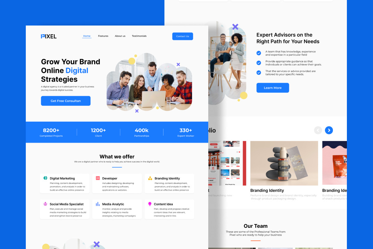 Pixel - Digital Agency Landing Page