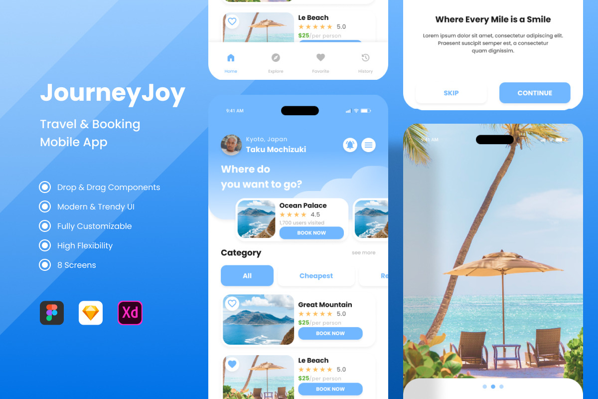 JourneyJoy - Travel & Booking Mobile App JourneyJoy - Travel & Booking Mobile App
