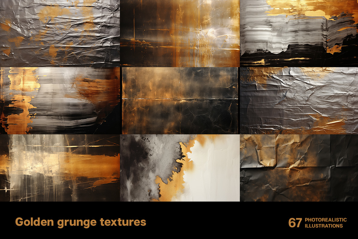 Golden grunge textures Golden grunge textures