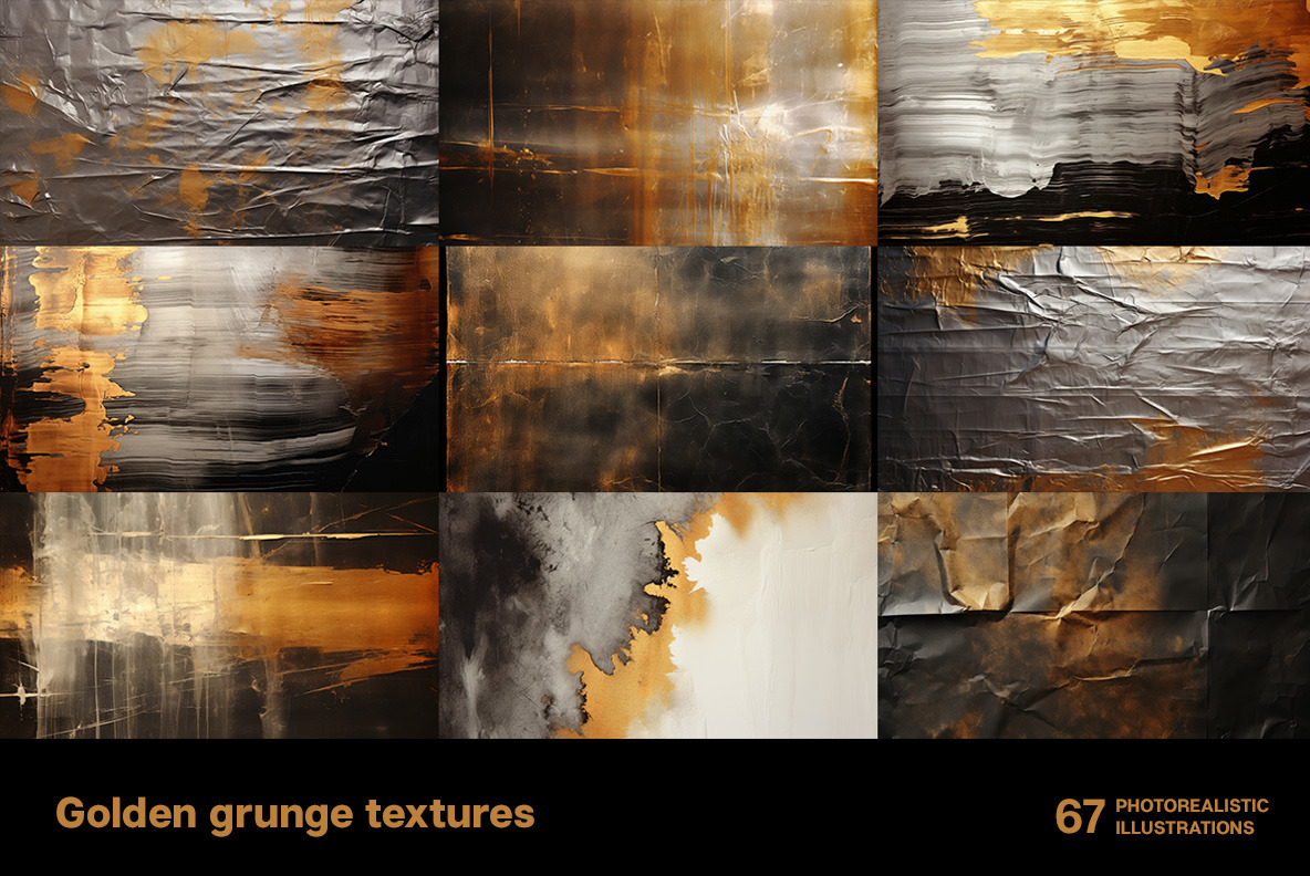 Golden grunge textures