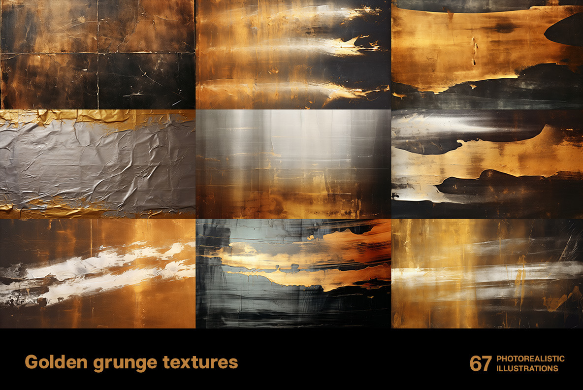 Golden grunge textures Golden grunge textures
