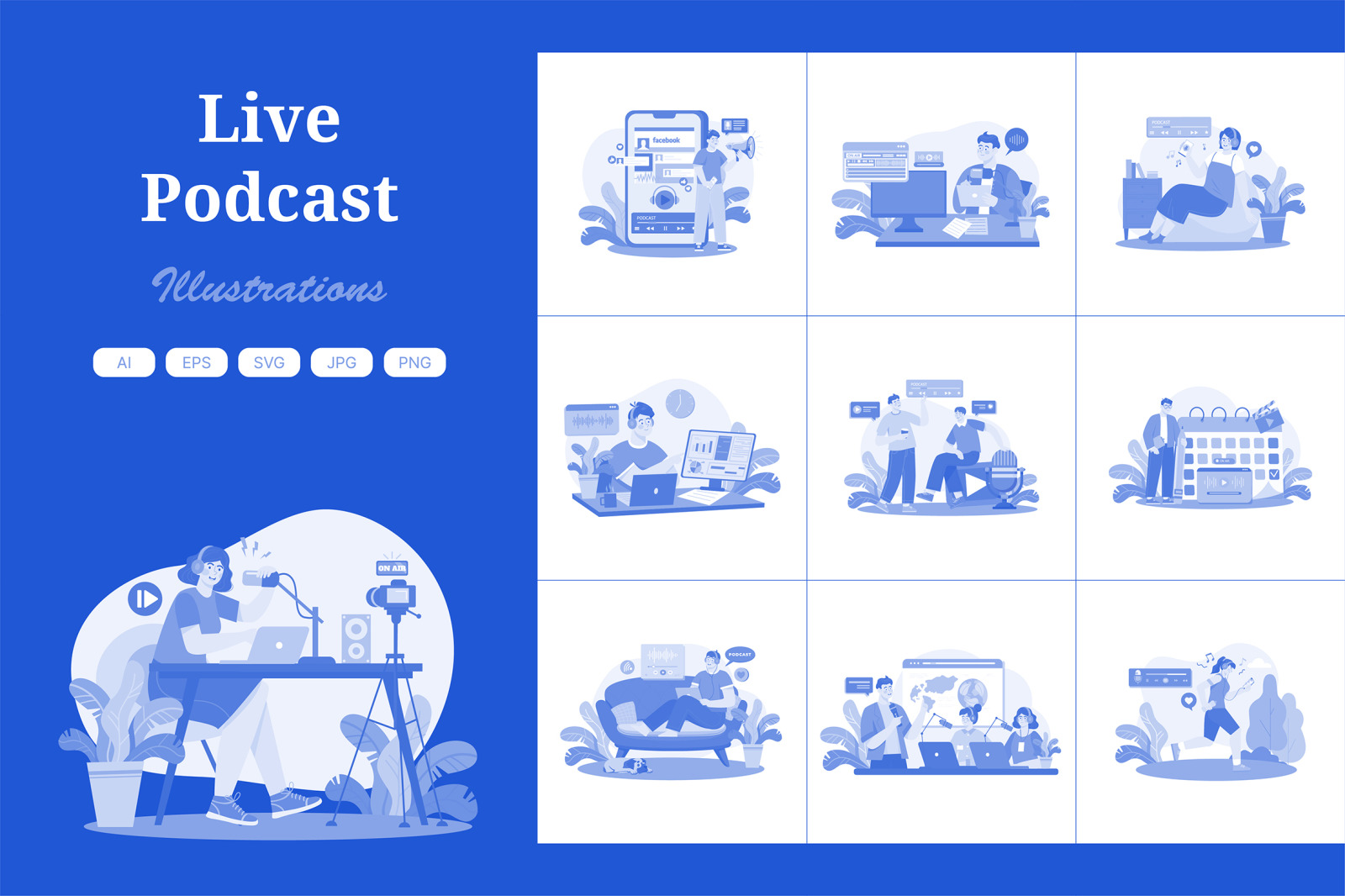 M598_Live Podcast Illustration Pack 2