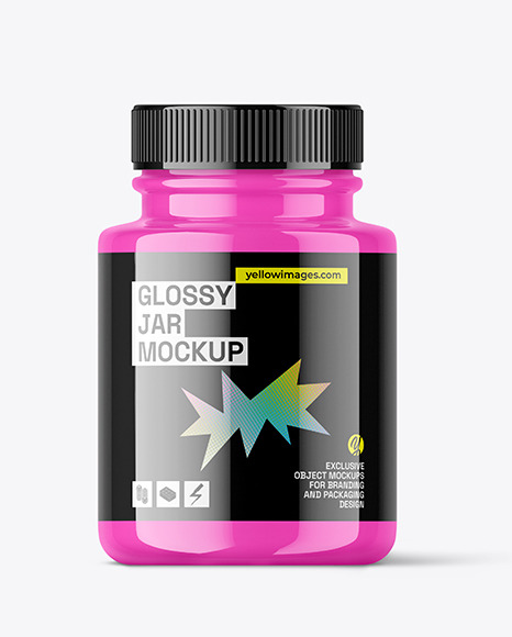 Glossy Plastic Jar Mockup